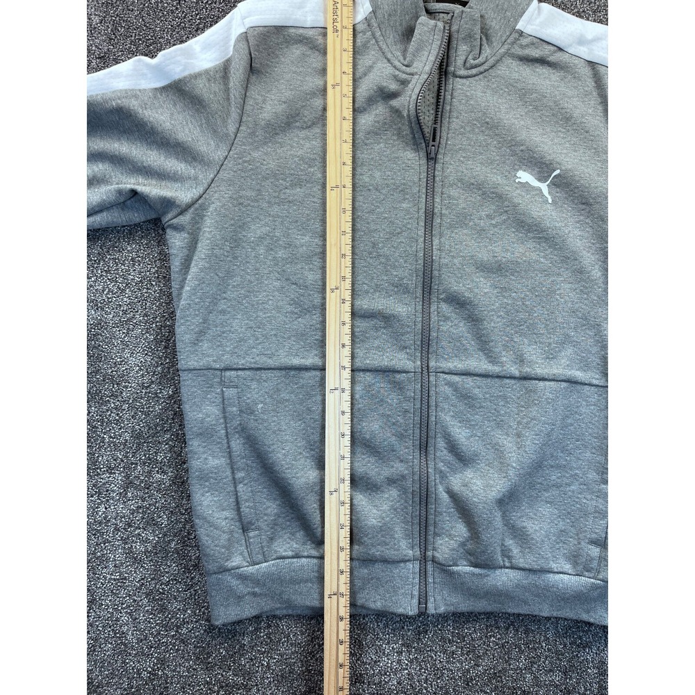 PUMA Track Jacket Mens‎ L 1/2 Front Zip Athletic Long Sleeve Pocket Gray - Picture 8 of 8